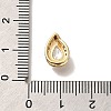 Brass Micro Pave Clear Cubic Zirconia Pendants KK-M301-05G-3