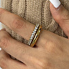 Stainless Steel Micro Pave Clear Cubic Zirconia Stacking Finger Rings FS-WGF4BA8-03-2