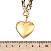 304 Stainless Steel Enamel Photo Heart Locket Pendant Cable Chain Necklaces with OT Clasps for Women Men NJEW-JN06005-6
