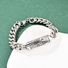 304 Stainless Steel Cuban Link Chain Bracelets for Men Women BJEW-G766-05P-02-3