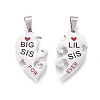 304 Stainless Steel Split Pendants STAS-F168-10P-3