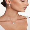 Alloy Rhinestone Pendant Necklace & Stud Earring Sets SJEW-LP0001-46C-1