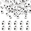 20Pcs White Cube Letter Silicone Beads 12x12x12mm Square Dice Alphabet Beads with 2mm Hole Spacer Loose Letter Beads for Bracelet Necklace Jewelry Making JX432P-1