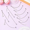 9Pcs 9 Styles Zinc Alloy European Safety Chains with Dangle Charms HJEW-CJ0001-23-6