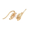 Brass Micro Pave Clear Cubic Zirconia Rectangle Earring Hooks KK-A274-03G-2