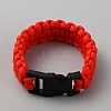 Survival Polyester Cord Bracelet with Plastic Clasps for Hiking Camping Outdoor BJEW-WH0018-54A-1