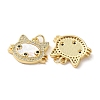 Brass Micro Pave Clear Cubic Zirconia Pendants KK-B083-34B-G-2
