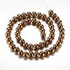 Electroplate Magnetic Synthetic Hematite Bead Strands G-A165A-8mm-03-2