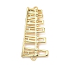 Brass Hollow Trapezoid Connector Charms KK-P345-14G-1