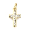 Brass Micro Pave Cubic Zirconia Charms KK-P336-43G-1