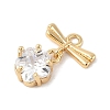 Brass Micro Pave Cubic Zirconia Pendants KK-R219-17G-2