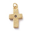 Cubic Zirconia Tiny Cross Charms KK-G363-03G-06-2