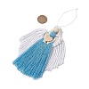 3Pcs 3 Colors Handmade Macrame Cotton Angel Hanging Ornaments HJEW-JM02760-4