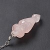 Natural Rose Quartz Pointed Dowsing Pendulums AJEW-B020-03P-07-5