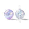 UV Plating Rainbow Iridescent Imitation Jelly Acrylic Beads OACR-K003-005-3