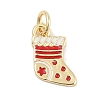 Christmas Brass Enamel Charms KK-Q028-71G-04-1