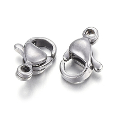 304 Stainless Steel Lobster Claw Clasps X-STAS-F182-01P-F