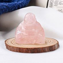 Natural Rose Quartz Carved Healing Buddha Figurines WG68189-01