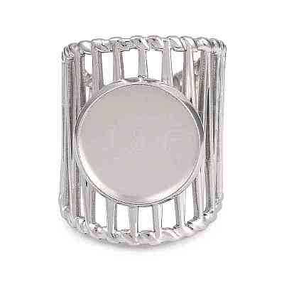 304 Stainless Steel Cuff Rings Ring Components SA-CBA098D-01P-D-1