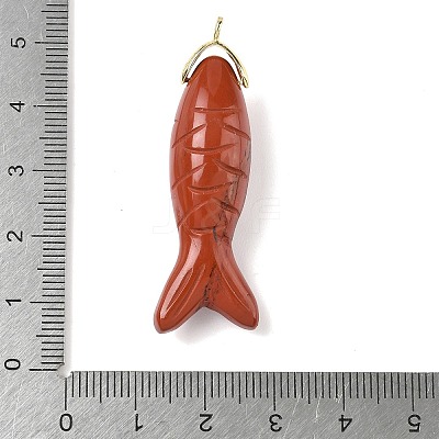 Natural Red Jasper Carved Pendants G-P599-08G-05-1
