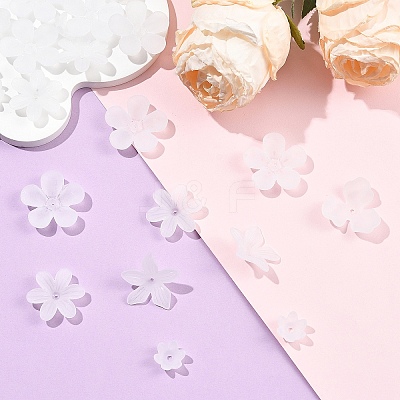 100Pcs 5 Styles Transparent Acrylic Bead Caps OACR-YW0004-59-1