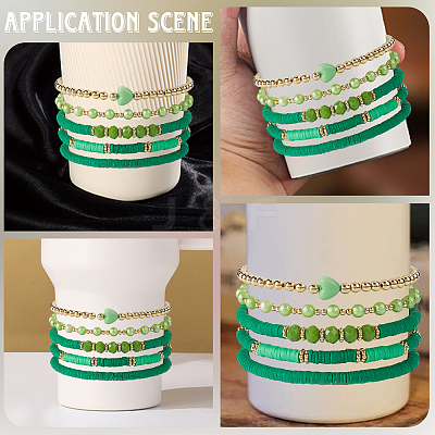 Polymer Clay & Crystal Beads Cup Chain AJEW-WH20072-36A-1
