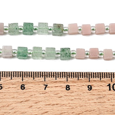 Natural Green Strawberry Quartz & Pink Opal & Southern Jade & Flower Amazonite & Amethyst & Howlite Beads Strands G-H333-03L-1