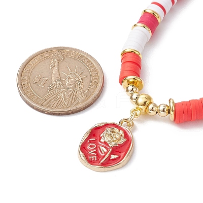 2Pcs 2 Style Alloy Enamel Flower Pendant Necklaces Set NJEW-JN04537-1