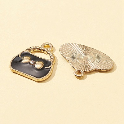 16Pcs 8 Style Rack Plating Alloy Enamel Pendants ENAM-FS0001-40-1