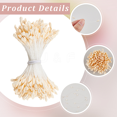 Gypsum with Cotton Cord Artificial Flower Core DIY-WH20007-36B-10-1