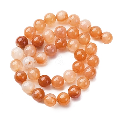 Natural Red Agate Beads Strands G-R015-B02-10mm-1