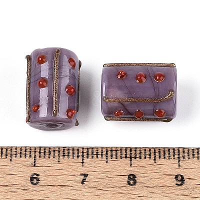 Handmade Gold Foil Glass Bumpy Beads LAMP-ZX003-12-08-1