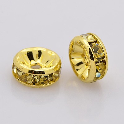 Brass Rhinestone Spacer Beads RB-A014-Z6mm-13G-1