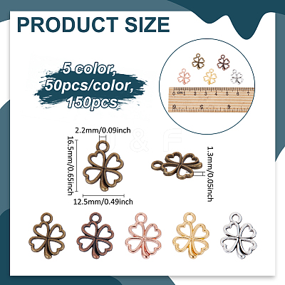 150Pcs 5 Colors Alloy Pendants FIND-PH0023-10-1