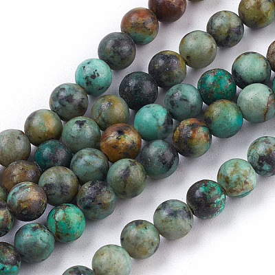 Natural African Turquoise(Jasper) Beads Strands TURQ-G037-6mm-1