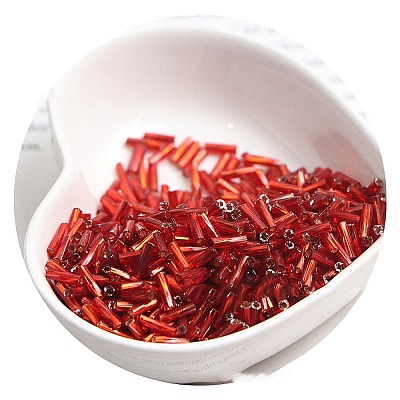 Glass Twist Bugle Beads SEED-WH0006-01N-1