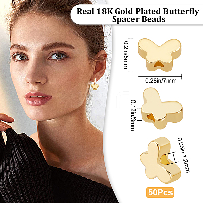 50Pcs Brass Beads KK-BBC0002-59-1