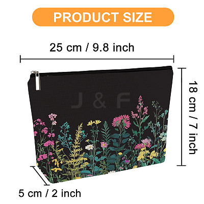 Double Sided Printed Polyester Makeup Zipper Bags AJEW-WH0607-010-1