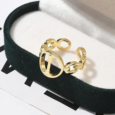 Brass Open Cuff Rings for Women RJEW-K289-01G-I-1