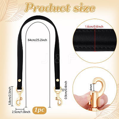 1Pc Cowhide Bag Handles with Alloy Clasps FIND-PH0028-16B-1
