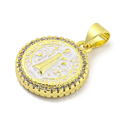 Rack Plating Brass Micro Pave Cubic Zirconia Pendants KK-B091-22G-08-1