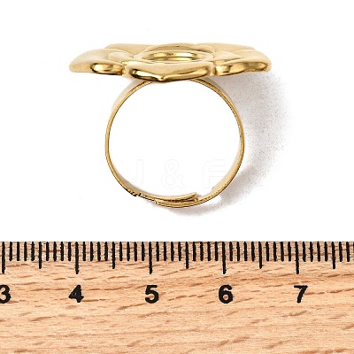 Adjustable 304 Stainless Steel Open Cuff Ring Components STAS-P403-01D-G-1