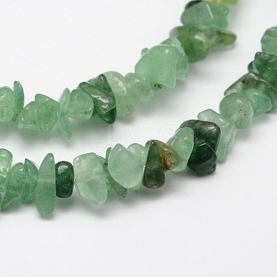 Chips Natural Green Aventurine Beads Strands X-G-N0164-31-1