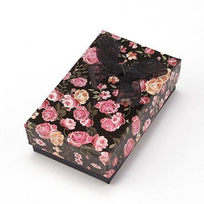 Flower Pattern Cardboard Jewelry Packaging Box X1-CBOX-L007-003A-1