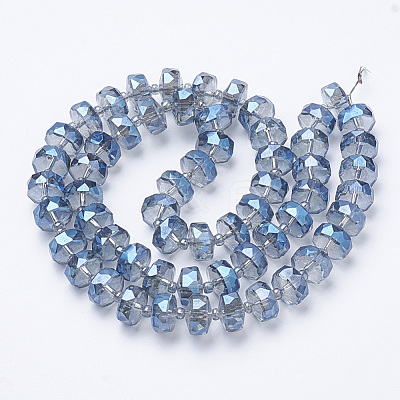 Electroplat Glass Beads Strands X-EGLA-Q092-8mm-D05-1