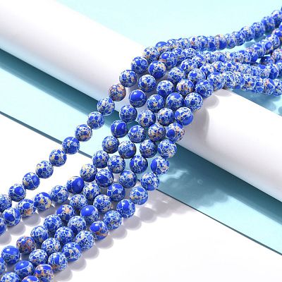 Synthetic Imperial Jasper Beads Strands G-E568-01B-03-1