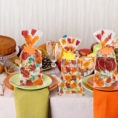 Rectangle Plastic Candy Bags for Thanksgiving Day CON-BC0007-06-1