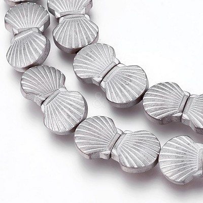 Electroplated Non-magnetic Synthetic Hematite Beads Strands G-P392-T01-1