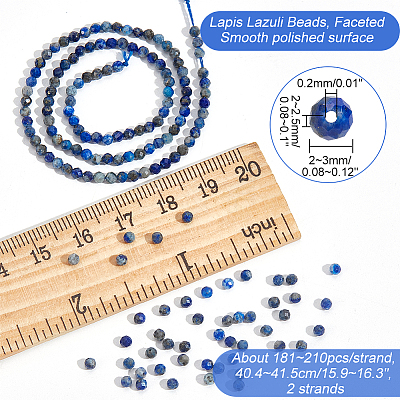 2 Strands Natural Lapis Lazuli Beads Strands G-NB0004-64-1