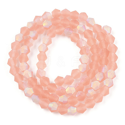 Imitate Austrian Crystal Bicone Frosted Glass Beads Strands GLAA-F029-TM2mm-A15-1
